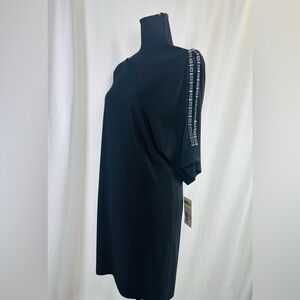NV Couture Black Rhinestone Cold Shoulder Dress NWT Size 4 Elegant Cocktail